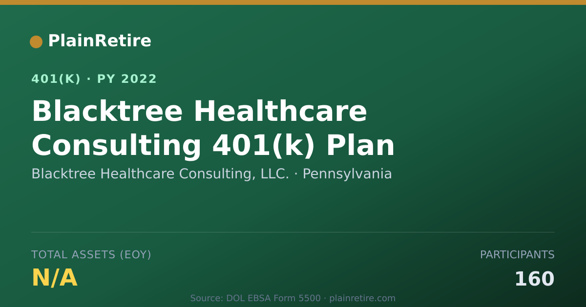 Shareable card for Blacktree Healthcare Consulting, LLC. 401(k) Plan (2022)
