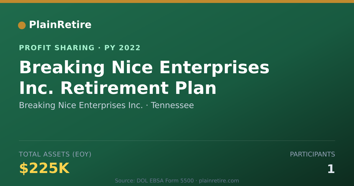 Shareable card for Breaking Nice Enterprises Inc. Profit Sharing Plan (2022)