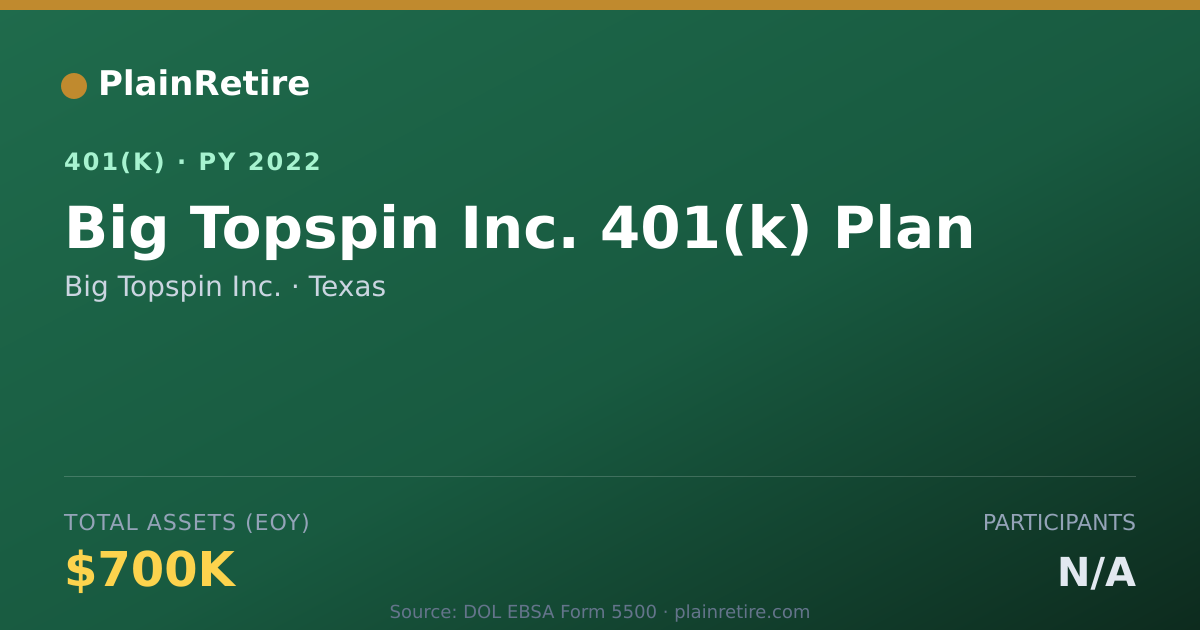 Shareable card for Big Topspin Inc. 401(k) Plan (2022)