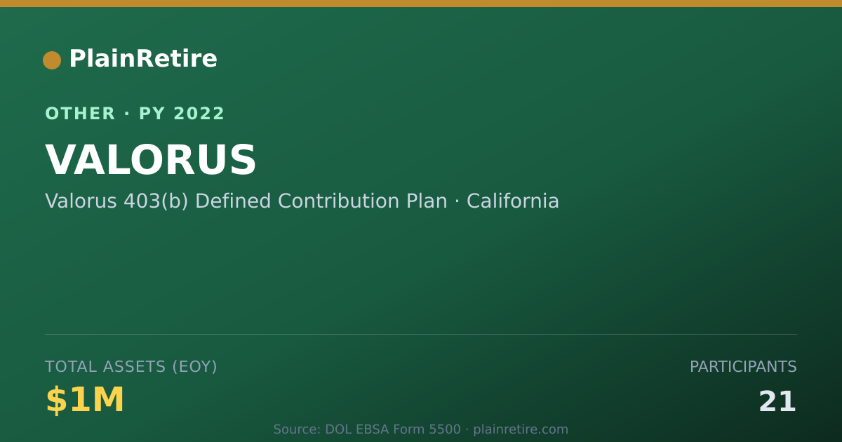 Shareable card for Valorus 403(b) Defined Contribution P Retirement Plan (2022)
