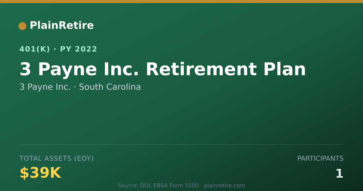 Shareable card for 3 Payne Inc. 401(k) Plan (2022)