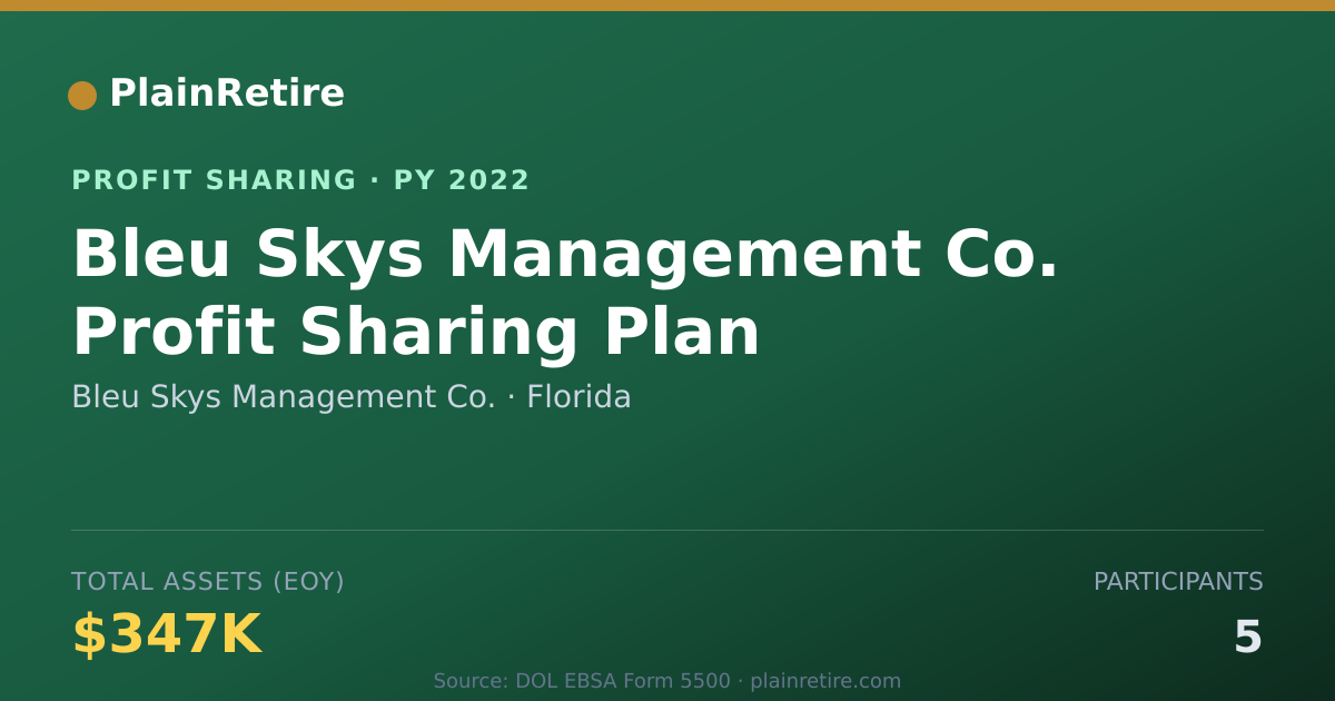 Shareable card for Bleu Skys Management Co. Profit Sharing Plan (2022)
