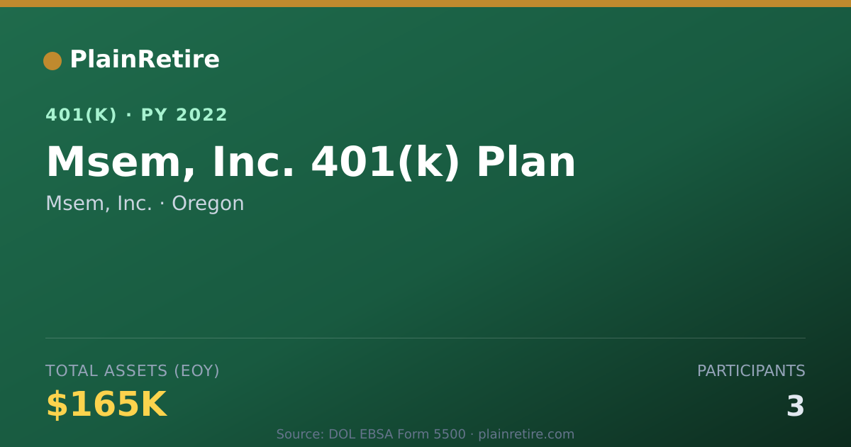 Shareable card for Msem, Inc. 401(k) Plan (2022)