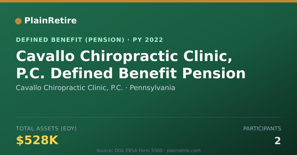 Shareable card for Cavallo Chiropractic Clinic, P.C. Pension Plan (2022)