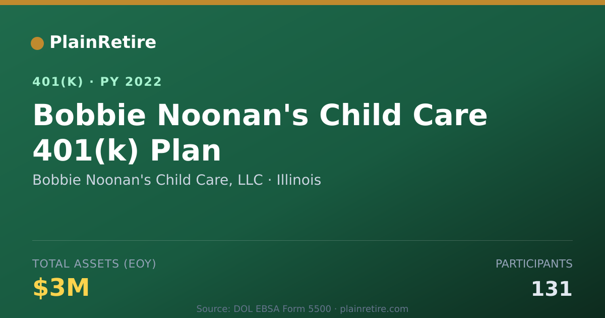 Shareable card for Bobbie Noonan's Child Care, LLC 401(k) Plan (2022)