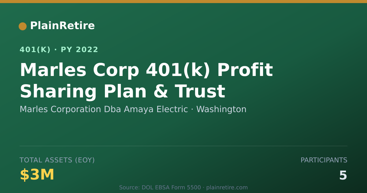 Shareable card for Marles Corporation Dba Amaya Electric 401(k) Plan (2022)