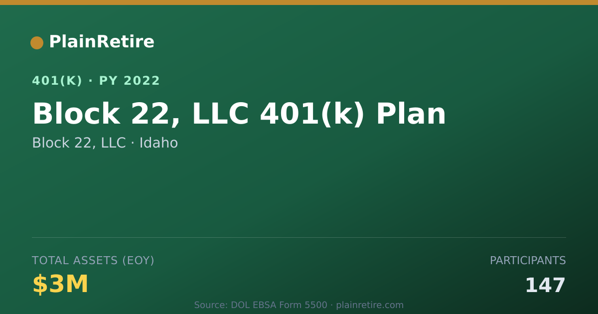 Shareable card for Block 22, LLC 401(k) Plan (2022)