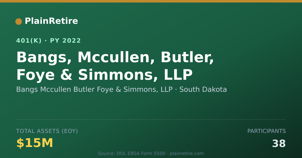 Shareable card for Bangs Mccullen Butler Foye & Simmons, LLP 401(k) Plan (2022)