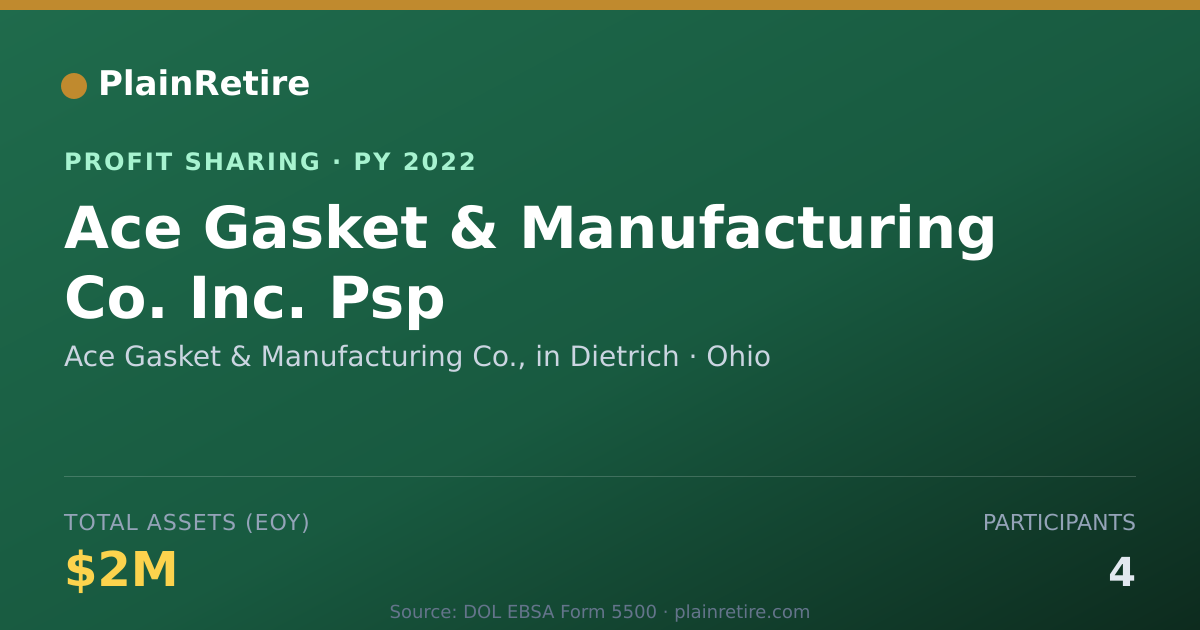 Shareable card for Ace Gasket & Manufacturing Co., i Profit Sharing Plan (2022)