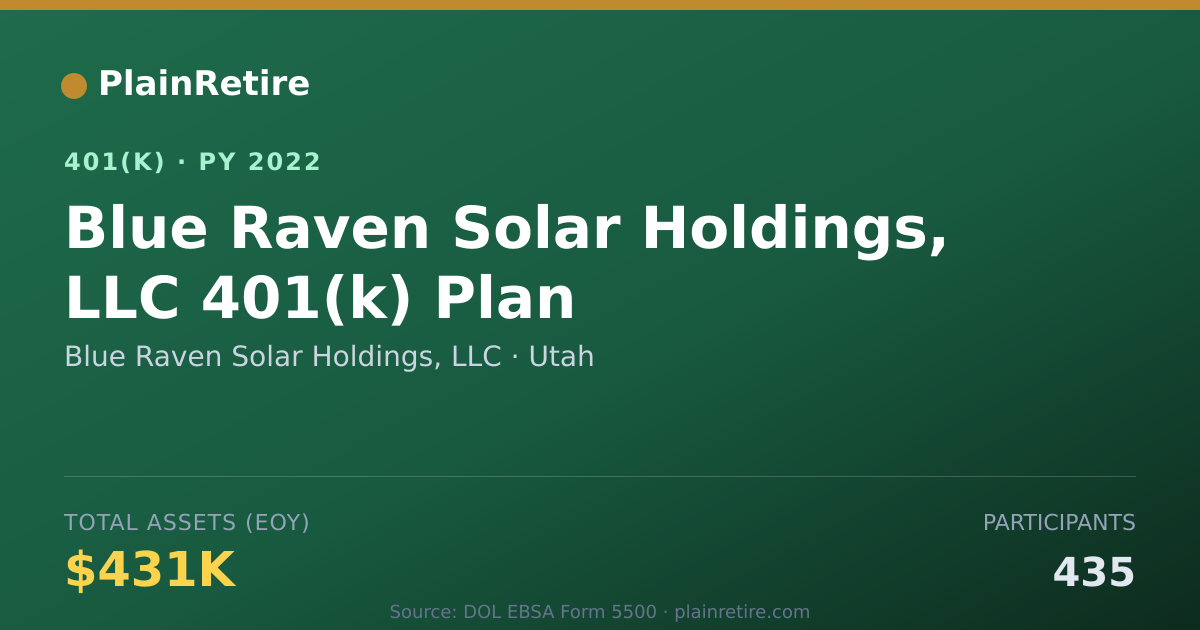 Shareable card for Blue Raven Solar Holdings, LLC 401(k) Plan (2022)