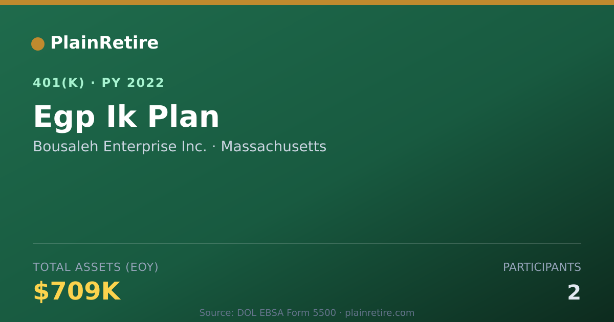 Shareable card for Bousaleh Enterprise Inc. 401(k) Plan (2022)