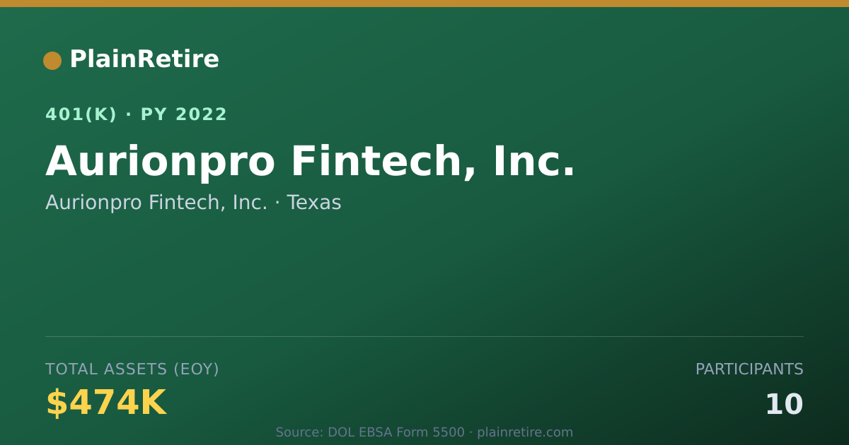 Shareable card for Aurionpro Fintech, Inc. 401(k) Plan (2022)