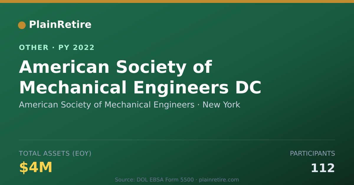 Shareable card for American Society of Mechanical Engine Retirement Plan (2022)