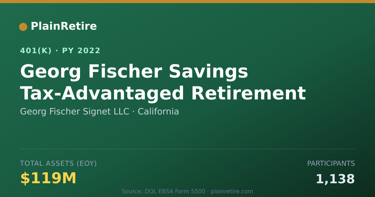 Shareable card for Georg Fischer Signet LLC 401(k) Plan (2022)