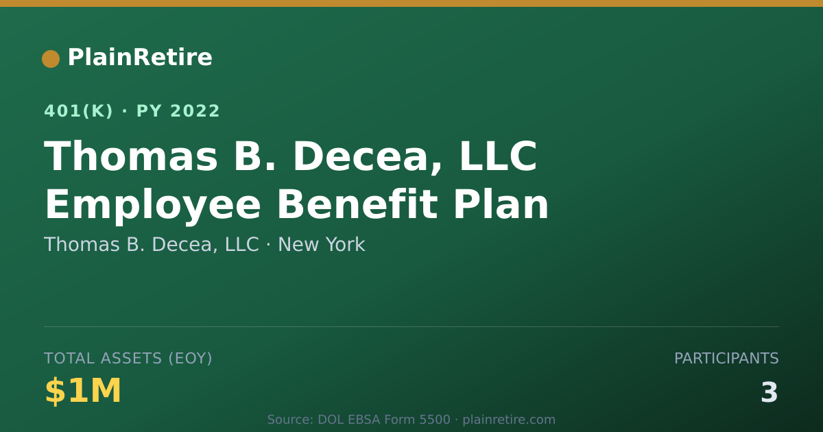 Shareable card for Thomas B. Decea, LLC 401(k) Plan (2022)