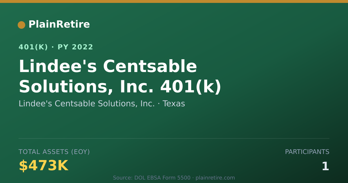 Shareable card for Lindee's Centsable Solutions, Inc. 401(k) Plan (2022)
