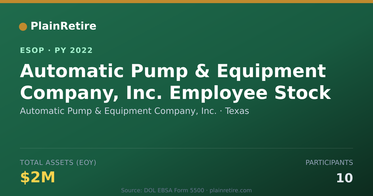 Shareable card for Automatic Pump & Equipment Company, Inc. ESOP (2022)