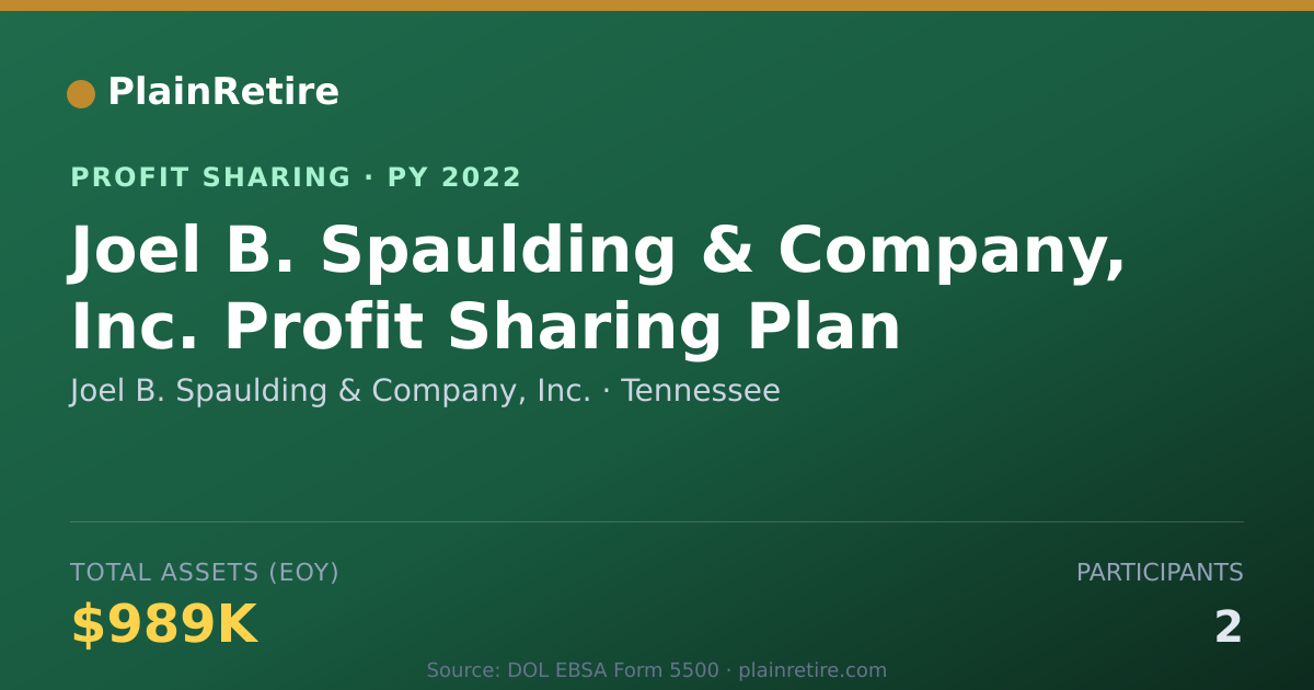 Shareable card for Joel B. Spaulding & Company, Inc. Profit Sharing Plan (2022)