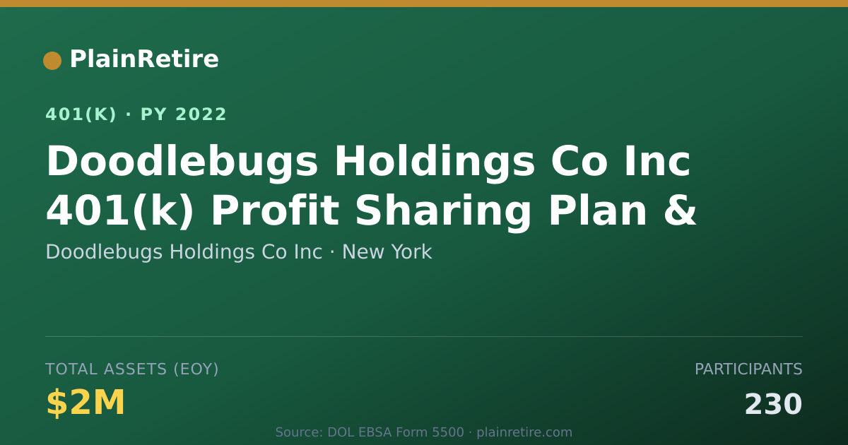 Shareable card for Doodlebugs Holdings Co Inc 401(k) Plan (2022)