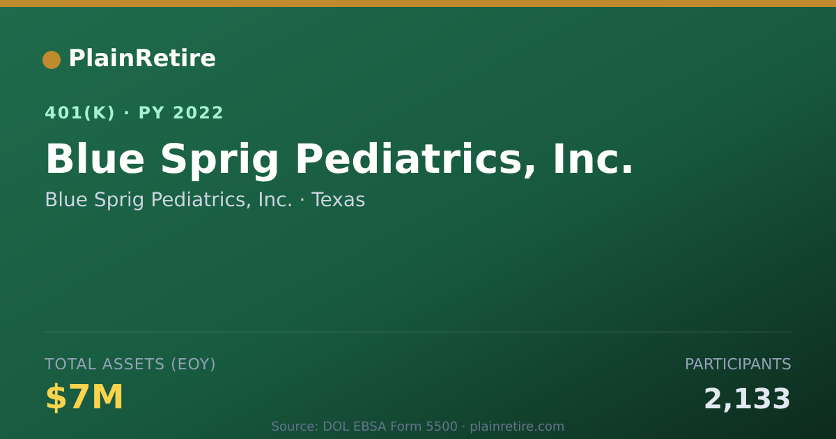 Shareable card for Blue Sprig Pediatrics, Inc. 401(k) Plan (2022)