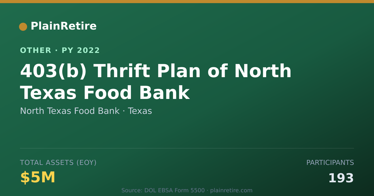 Shareable card for North Texas Food Bank Retirement Plan (2022)