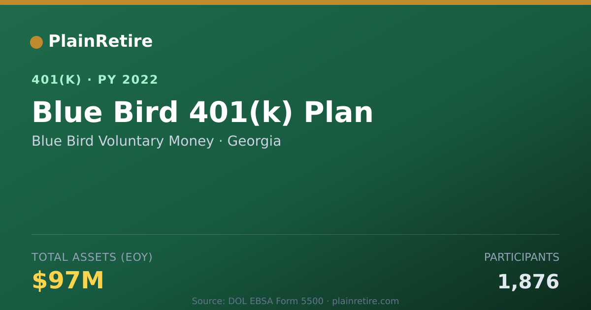 Shareable card for Blue Bird Voluntary Money 401(k) Plan (2022)