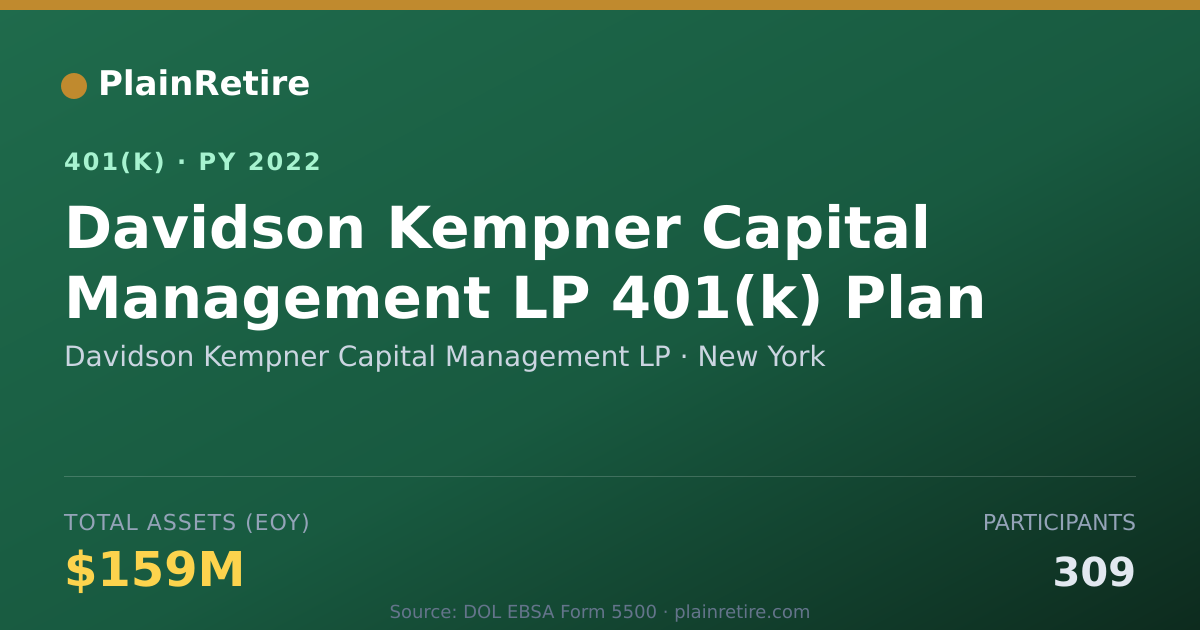 Shareable card for Davidson Kempner Capital Management LP 401(k) Plan (2022)