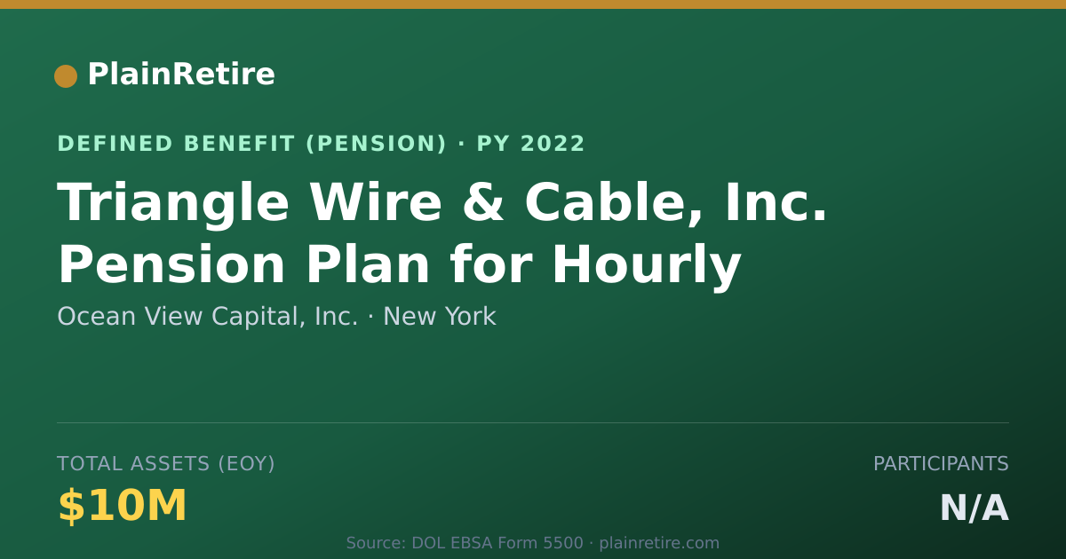 Shareable card for Ocean View Capital, Inc. Pension Plan (2022)