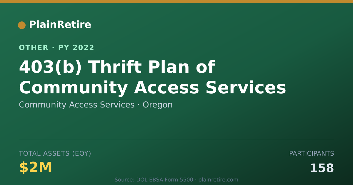Shareable card for Community Access Services Retirement Plan (2022)