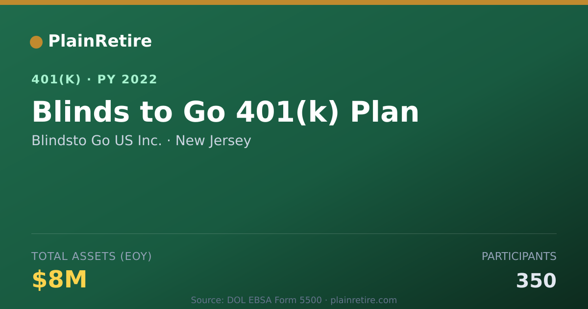 Shareable card for Blindsto Go US Inc. 401(k) Plan (2022)