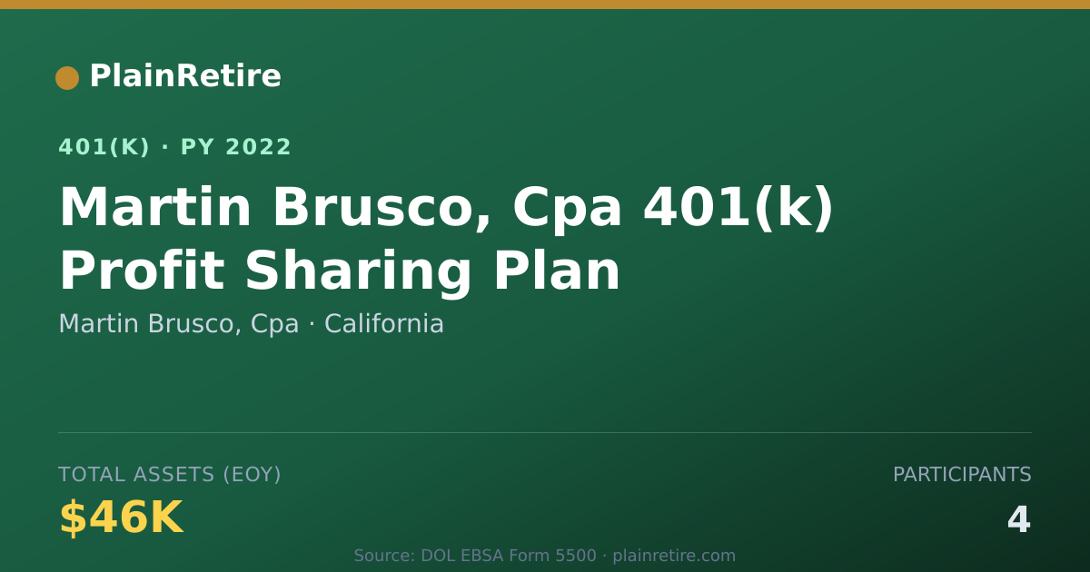 Shareable card for Martin Brusco, Cpa 401(k) Plan (2022)