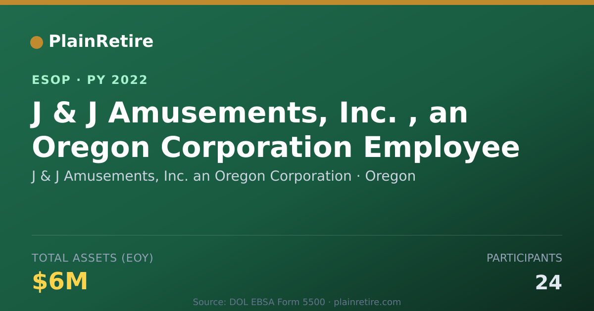 Shareable card for J & J Amusements, Inc. an Oregon Corporation ESOP (2022)