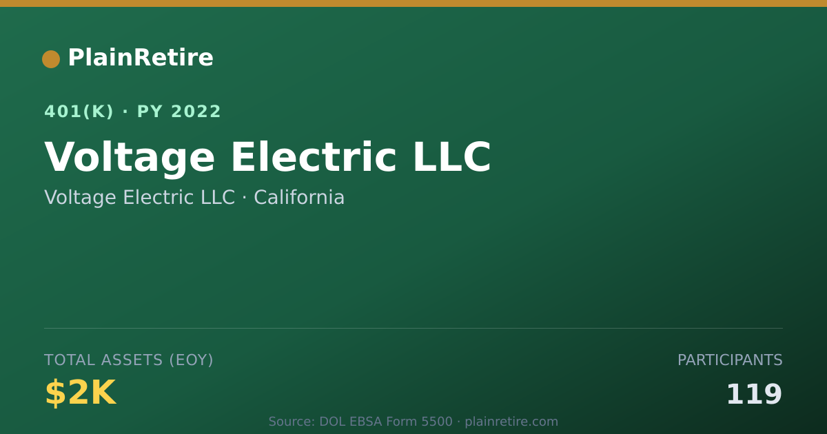 Shareable card for Voltage Electric LLC 401(k) Plan (2022)