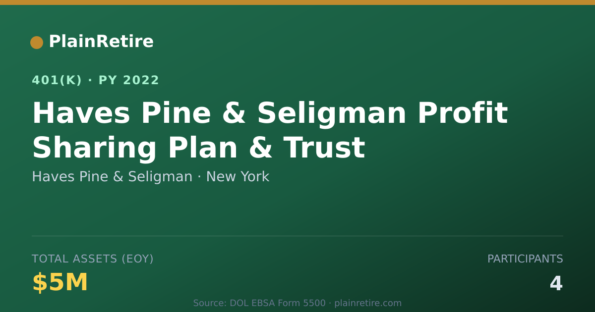 Shareable card for Haves Pine & Seligman 401(k) Plan (2022)
