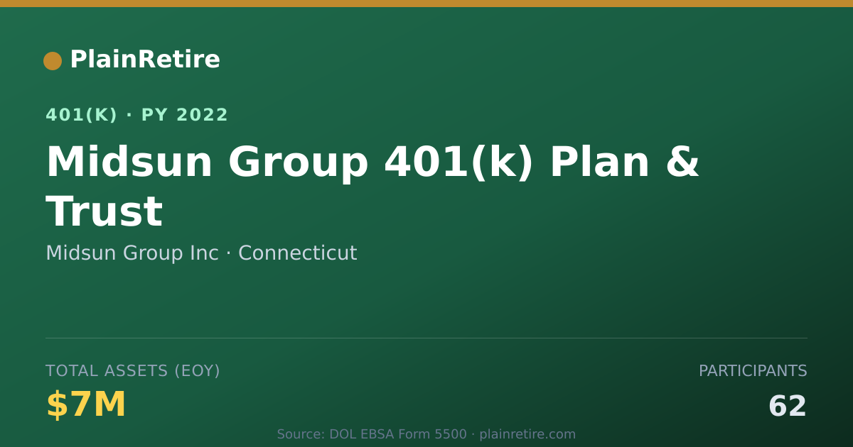 Shareable card for Midsun Group Inc 401(k) Plan (2022)