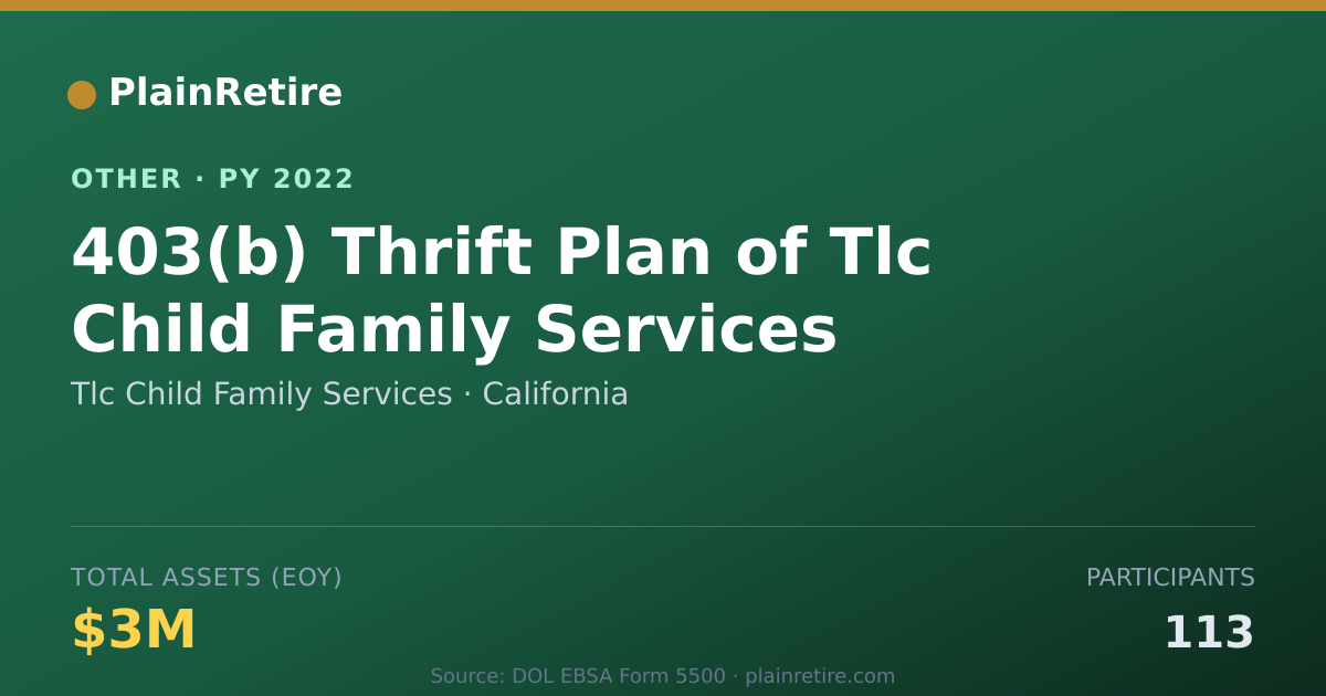 Shareable card for Tlc Child Family Services Retirement Plan (2022)