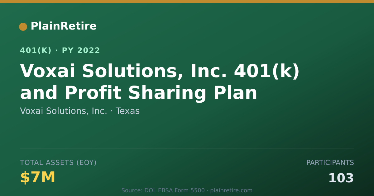Shareable card for Voxai Solutions, Inc. 401(k) Plan (2022)