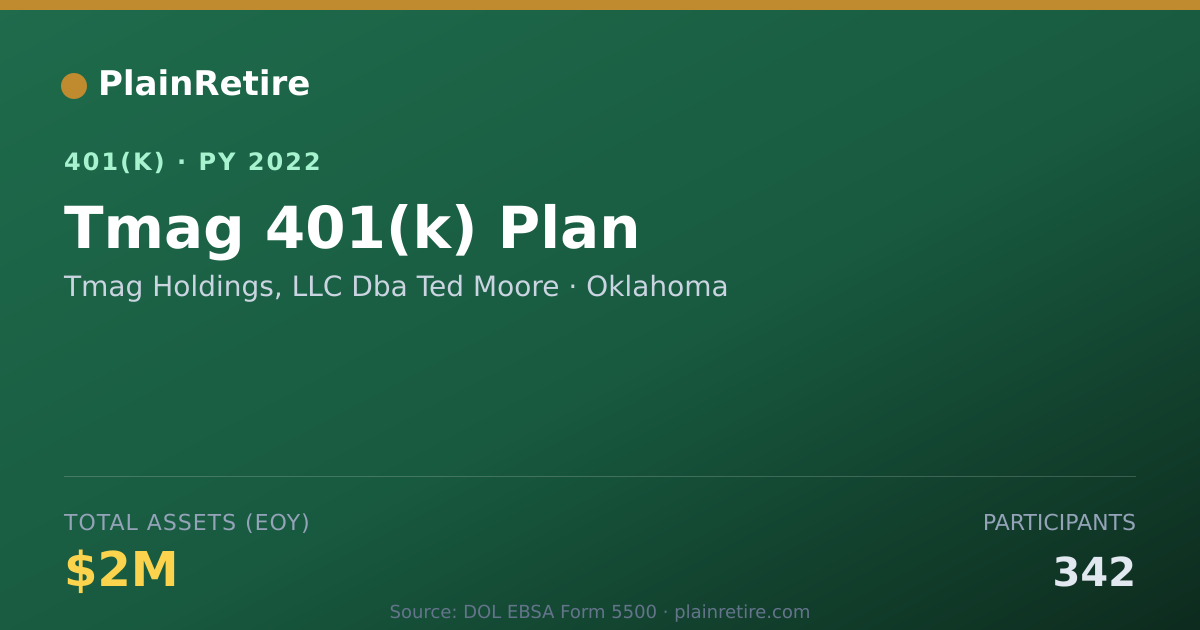 Shareable card for Tmag Holdings, LLC Dba Ted Moore 401(k) Plan (2022)
