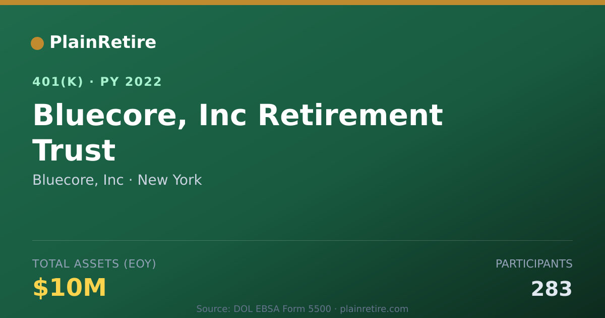 Shareable card for Bluecore, Inc 401(k) Plan (2022)