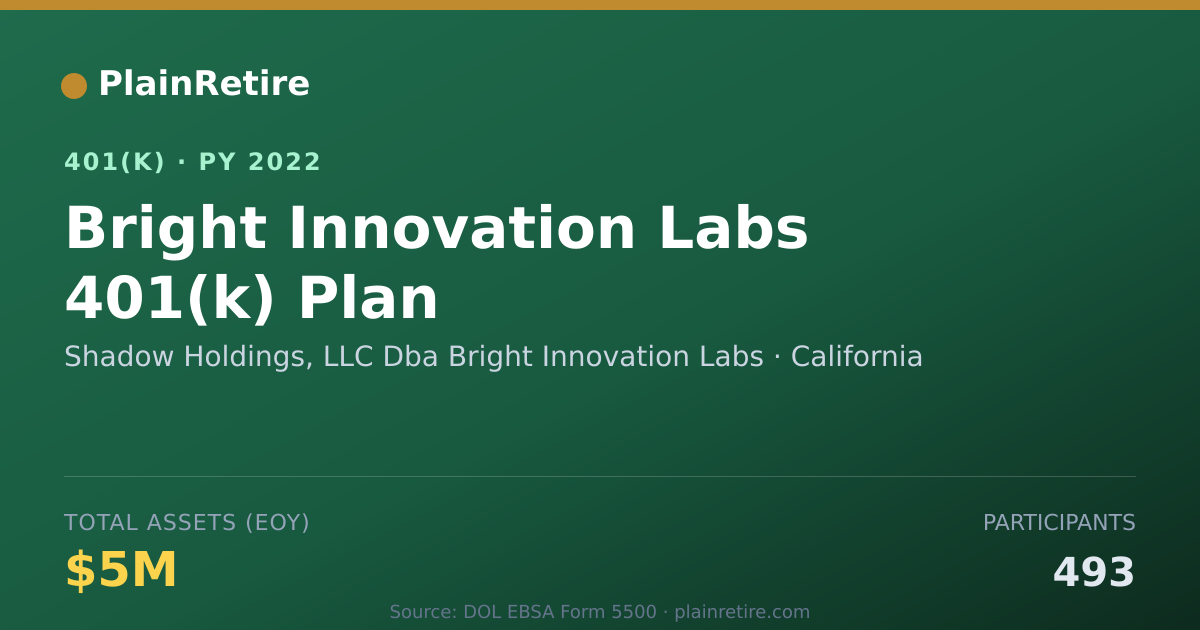 Shareable card for Shadow Holdings, LLC Dba Bright Innovatio 401(k) Plan (2022)