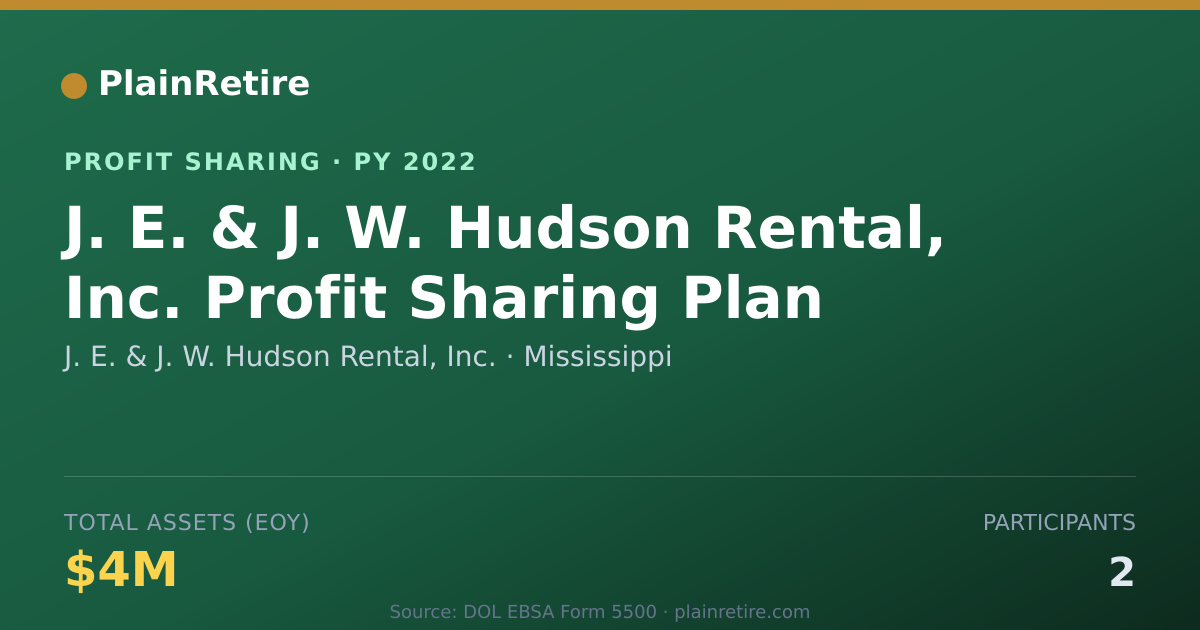Shareable card for J. E. & J. W. Hudson Rental, Inc. Profit Sharing Plan (2022)