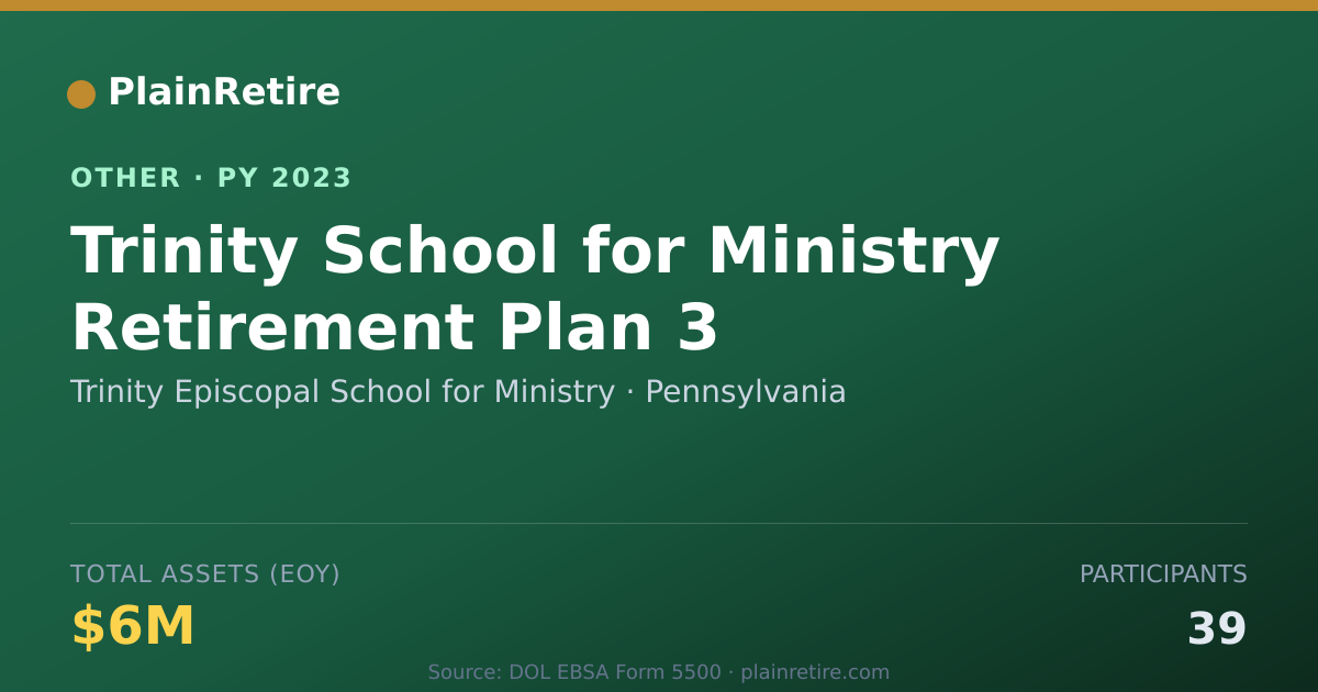 Shareable card for Trinity Episcopal School for Ministry Retirement Plan (2023)