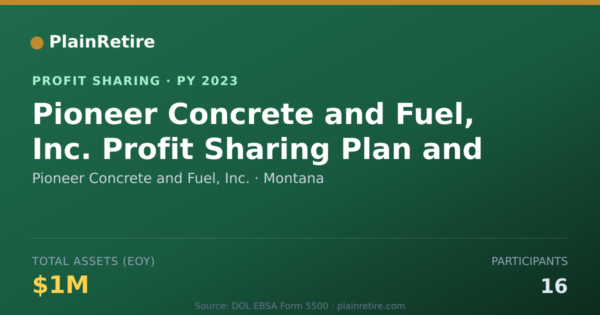 Shareable card for Pioneer Concrete and Fuel, Inc. Profit Sharing Plan (2023)