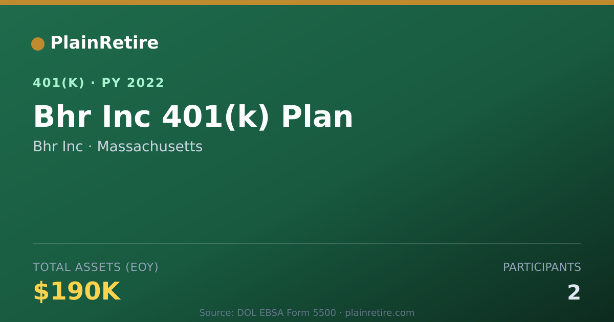 Shareable card for Bhr Inc 401(k) Plan (2022)