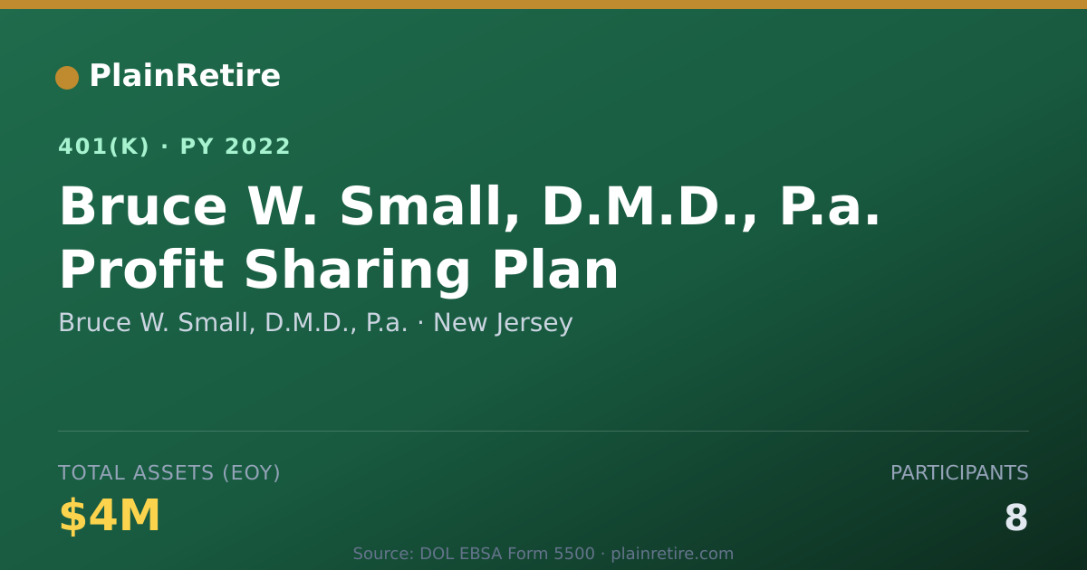 Shareable card for Bruce W. Small, D.M.D., P.a. 401(k) Plan (2022)
