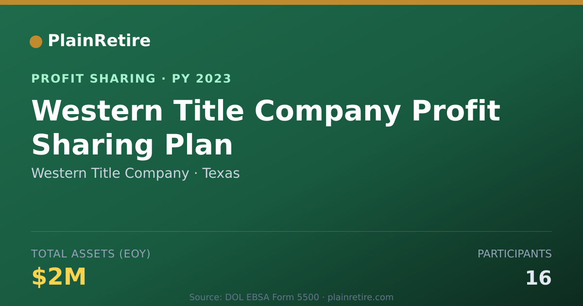 Shareable card for Western Title Company Profit Sharing Plan (2023)