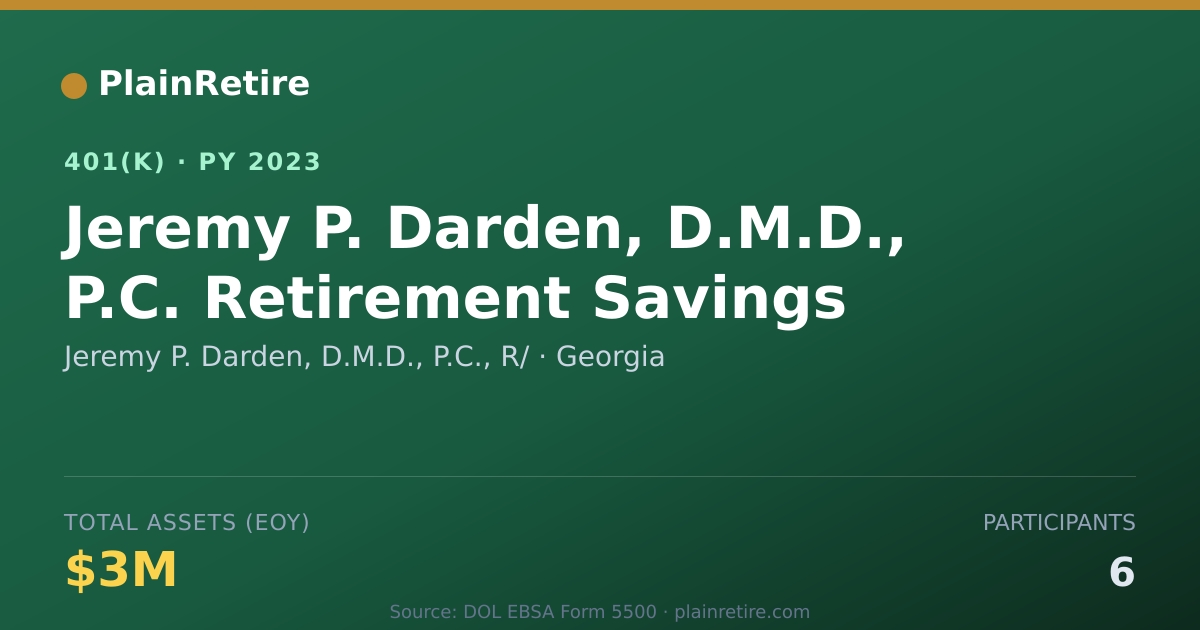 Shareable card for Jeremy P. Darden, D.M.D., P.C., R/ 401(k) Plan (2023)