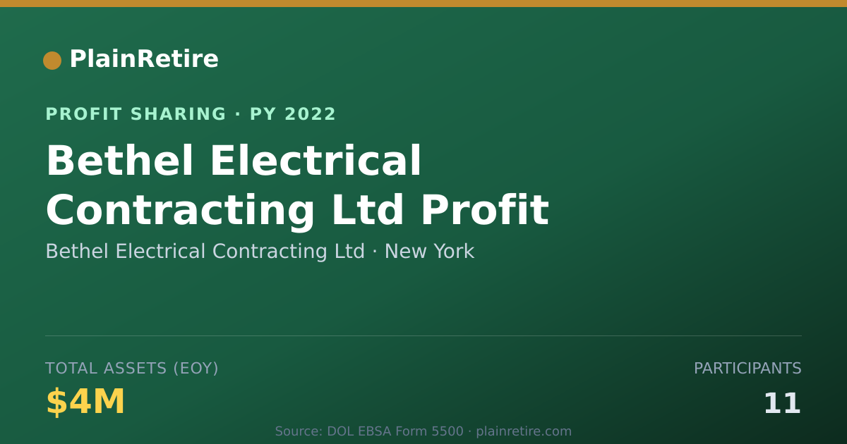 Shareable card for Bethel Electrical Contracting Ltd Profit Sharing Plan (2022)