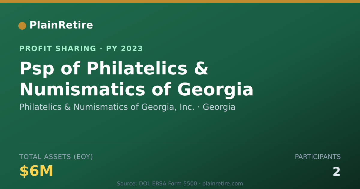 Shareable card for Philatelics & Numismatics of Geor Profit Sharing Plan (2023)