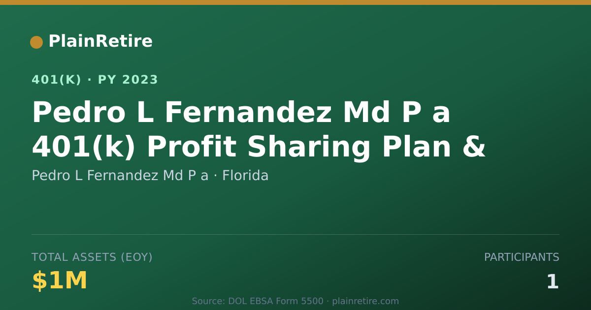 Shareable card for Pedro L Fernandez Md P a 401(k) Plan (2023)